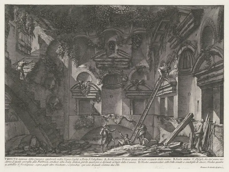 Interieur van graftombe bij Vigna Casali Wall Art by Unknown - High-Resolution Digital Print