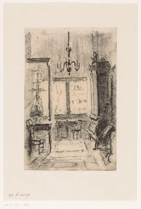 Interieur van het huis van Simon van Gijn aan de Nieuwe Haven te Dordrecht Wall Art by Carel Nicolaas Storm van 's-Gravesande - High-Resolution Digital Print