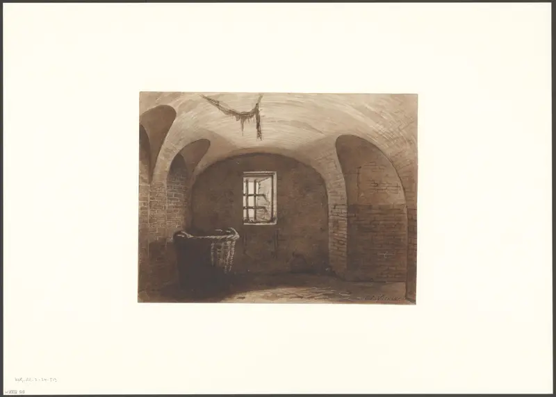 Interieur van het onderaardse gewelf van bolwerk Westerblokhuis Wall Art by Unknown - High-Resolution Digital Print