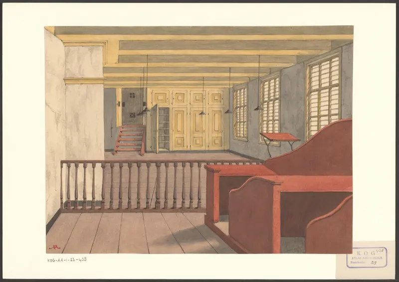 Interieur van het protestants kerklokaal in het Tucht- of Rasphuis aan de Heiligeweg Wall Art by Unknown - High-Resolution Digital Print
