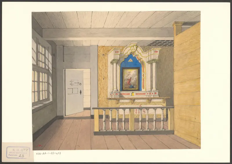 Interieur van het rooms-katholieke kerklokaal in het Tucht- of Rasphuis aan de Heiligeweg Wall Art by Unknown - High-Resolution Digital Print