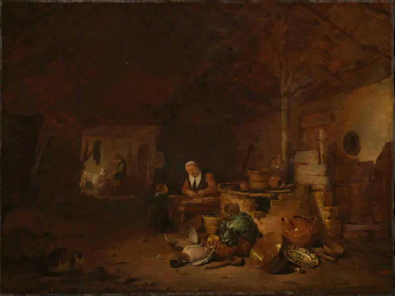 Interior of a barn Wall Art by Egbert Lievensz. van der Poel - High-Resolution Digital Print