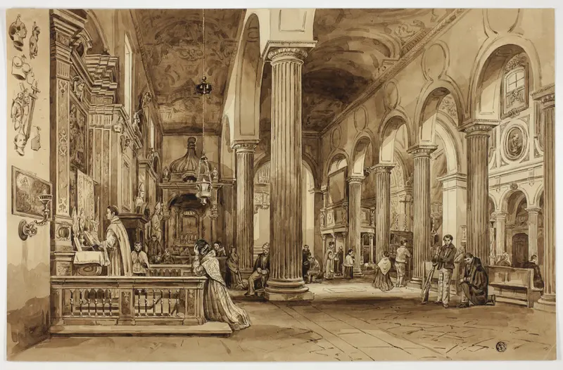 Interior of a Cathedral in Southern Italy Wall Art by Unknown - High-Resolution Digital Print