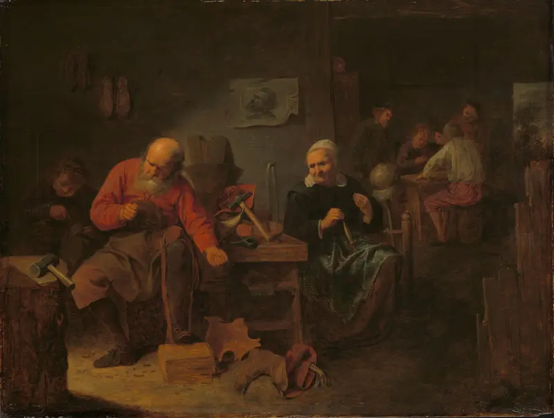 Interior of a Cobbler’s Shop Wall Art by David Ryckaert (III) - High-Resolution Digital Print