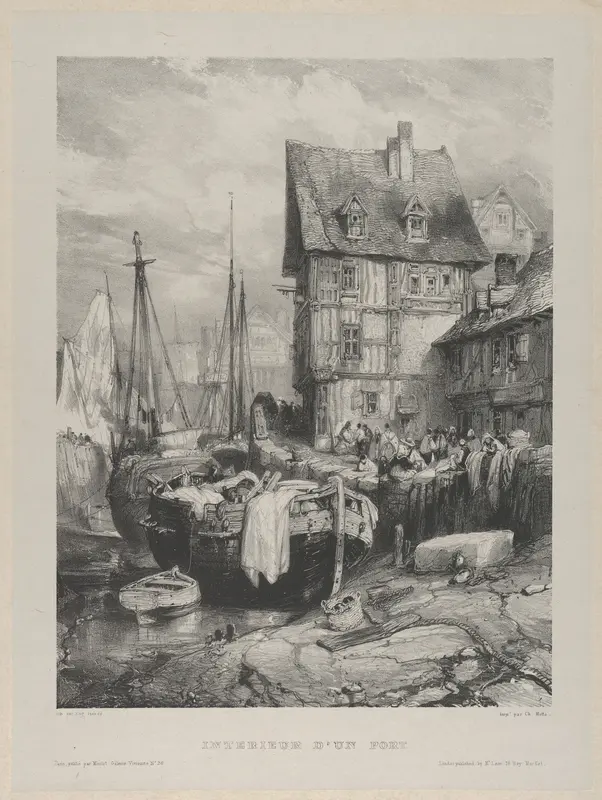 Interior of a Port Wall Art by Eugène Isabey - High-Resolution Digital Print