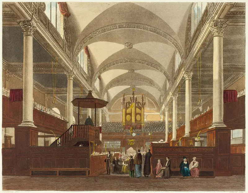 Interior of Christ Church Wall Art by Daniel Havell - High-Resolution Digital Print
