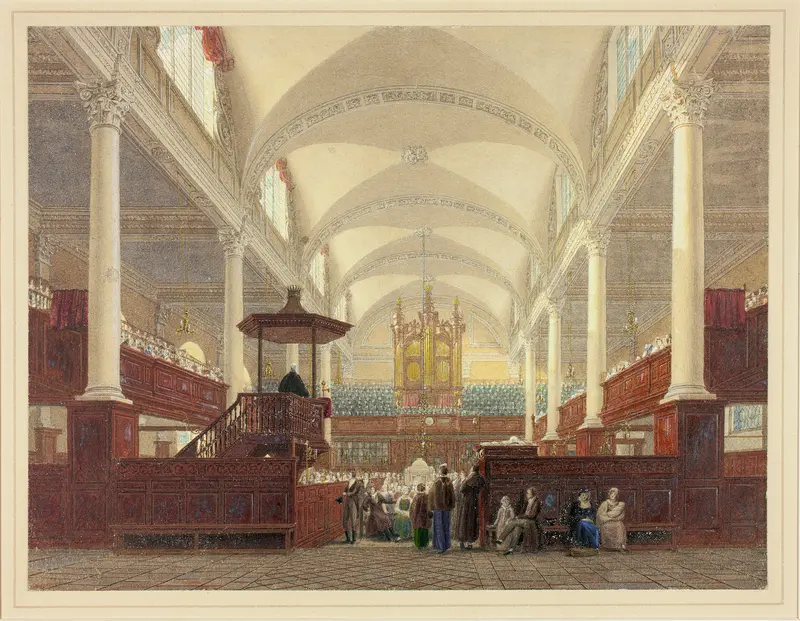 Interior of Christ Church Wall Art by Frederick MacKenzie - High-Resolution Digital Print