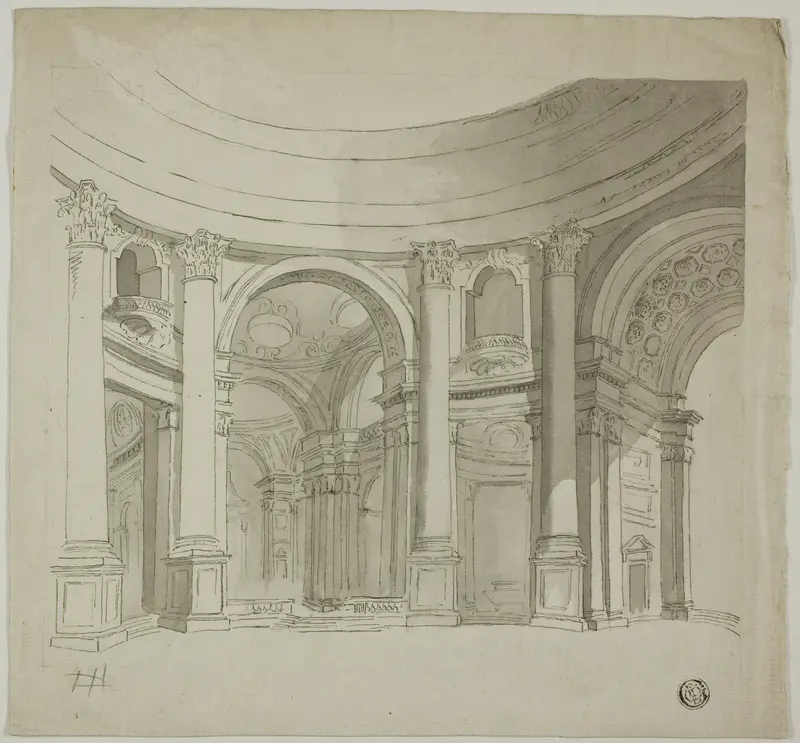 Interior of Domed Church Wall Art by James Gandon - High-Resolution Digital Print