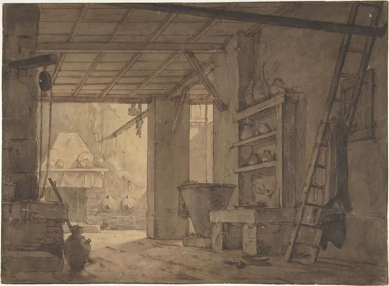 Interior of Farm House Wall Art by Anonymous, German, 18th century - High-Resolution Digital Print