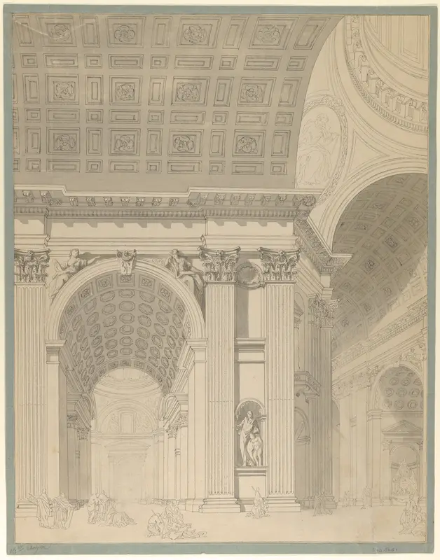 Interior of St. Peter's Basilica Wall Art by Jean François Chalgrin - High-Resolution Digital Print