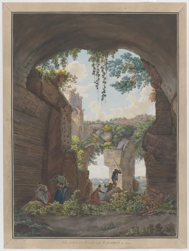 Interior of the Baths at Caracalla Wall Art by Giovanni Volpato - High-Resolution Digital Print