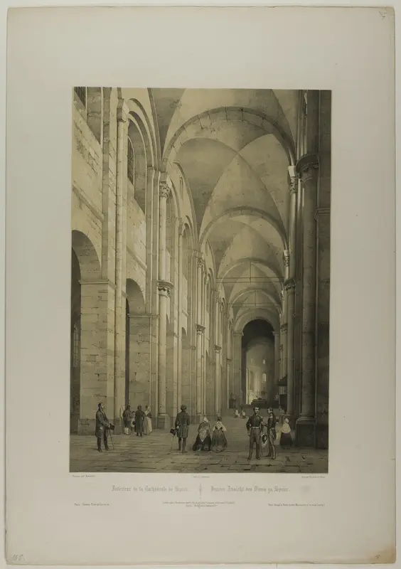 Interior of the Cathedral of Speier, plate eleven from Allemande Wall Art by Charles-Claude Bachelier - High-Resolution Digital Print