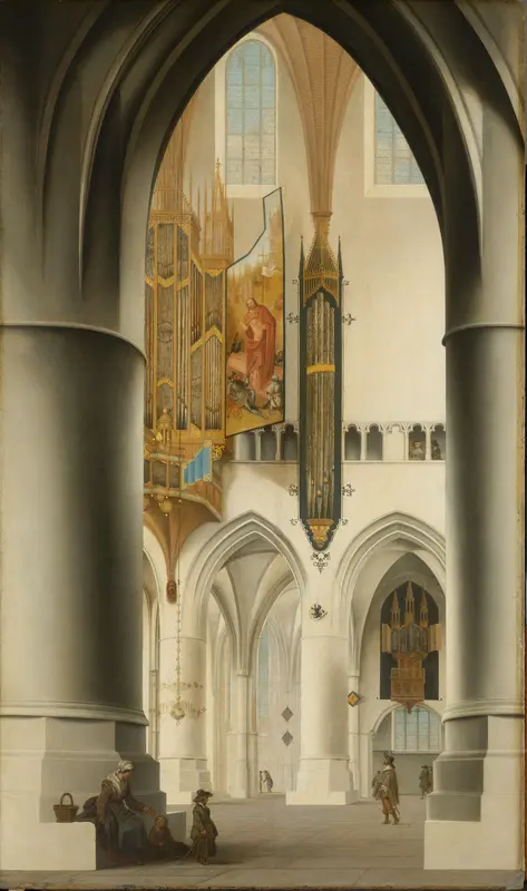 Interior of the Church of St Bavo in Haarlem Wall Art by Unknown - High-Resolution Digital Print