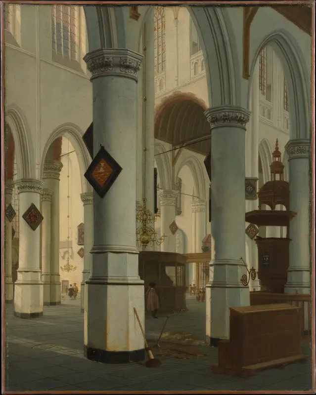 Interior of the Oude Kerk, Delft Wall Art by Hendrick van Vliet - High-Resolution Digital Print