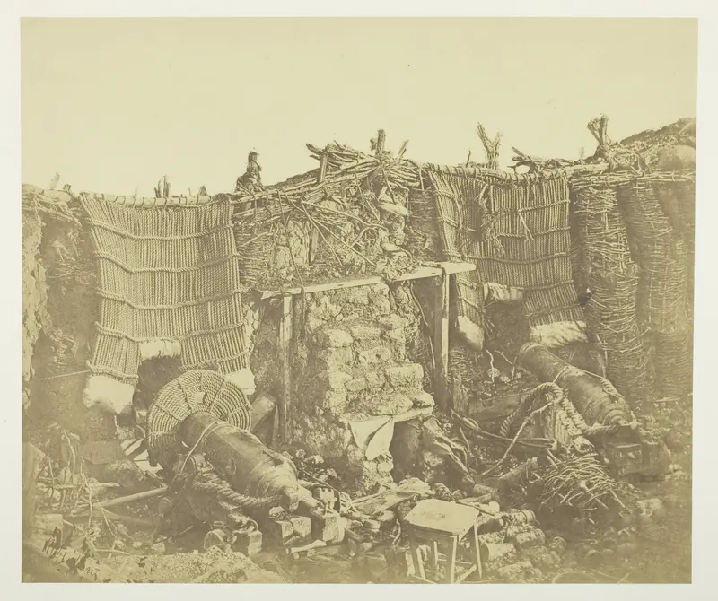Interior of the (Russian) Barrack Battery, Showing Mantelets