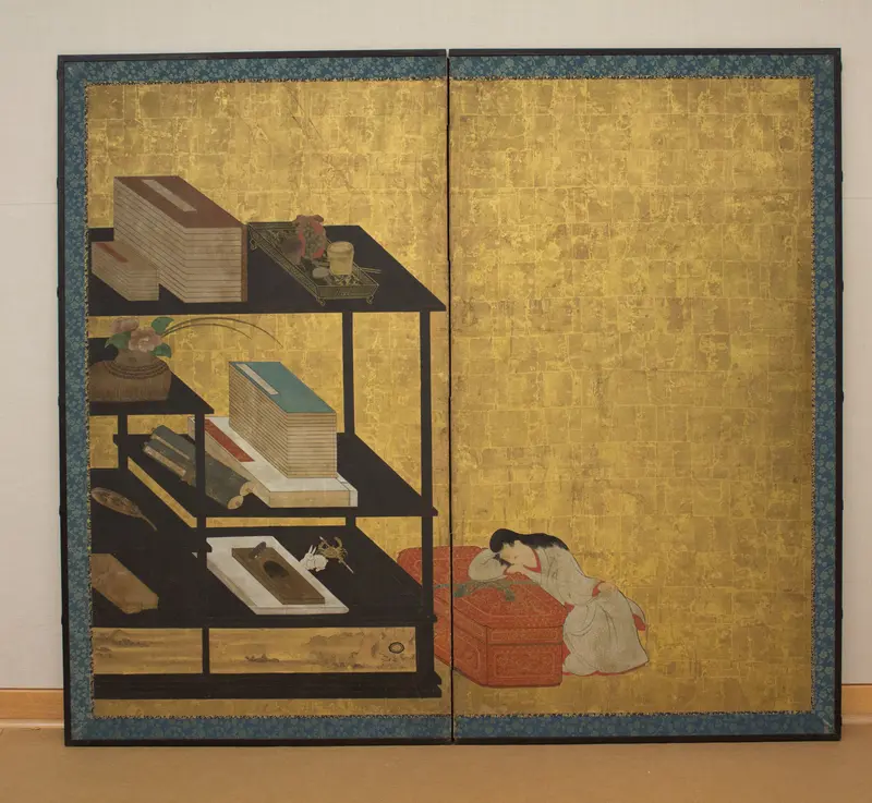 Interior Scene with Books and Writing Implements