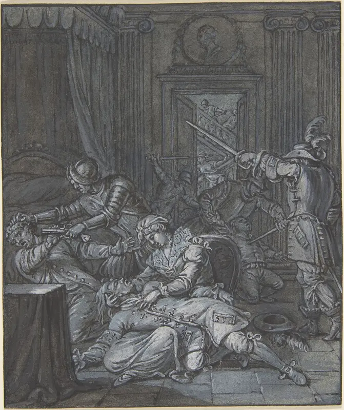Interior scene with soldiers pillaging Wall Art by Anonymous, 17th century - High-Resolution Digital Print