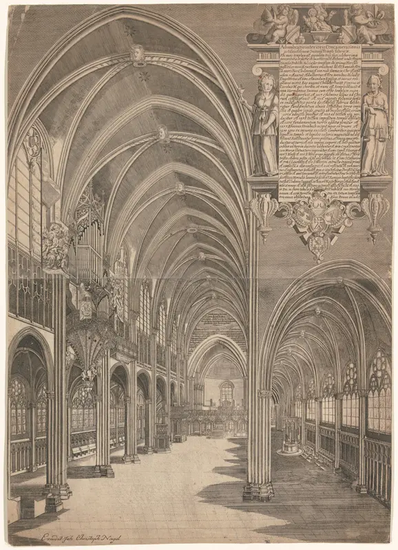 Interior View of Strasbourg Cathedral Wall Art by Isaak Brun - High-Resolution Digital Print