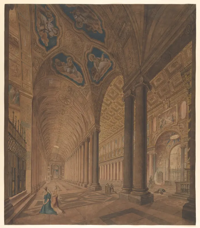 Interior View of the Basilica of Santa Maria Maggiore, Rome Wall Art by Anton Hallmann - High-Resolution Digital Print
