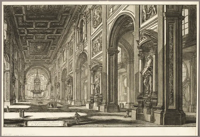 Interior view of the Basilica of St. John Lateran, from Views of Rome