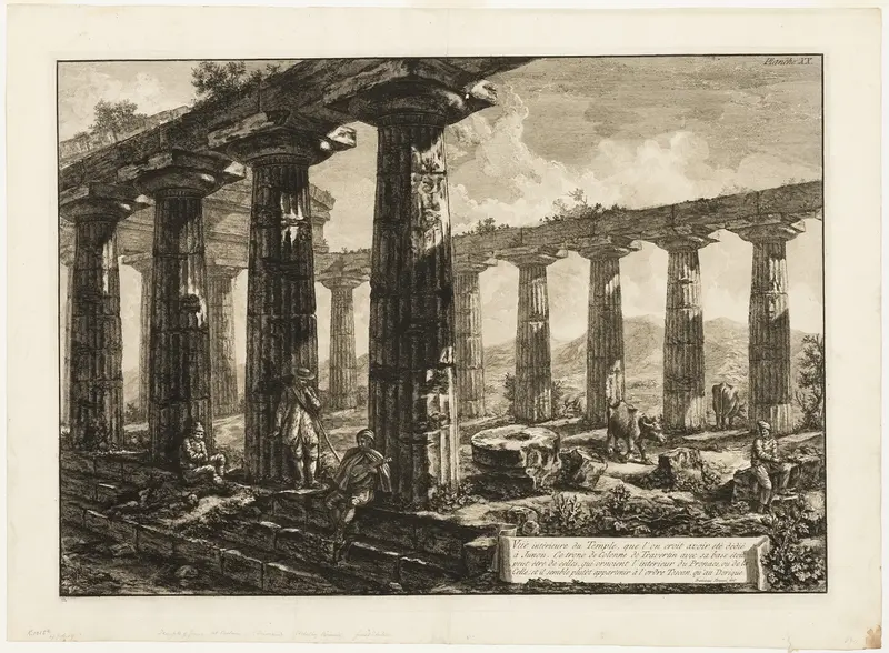 Interior View of the Temple Which is Believed to Have Been Dedicated to Juno, from Different views of Paestum