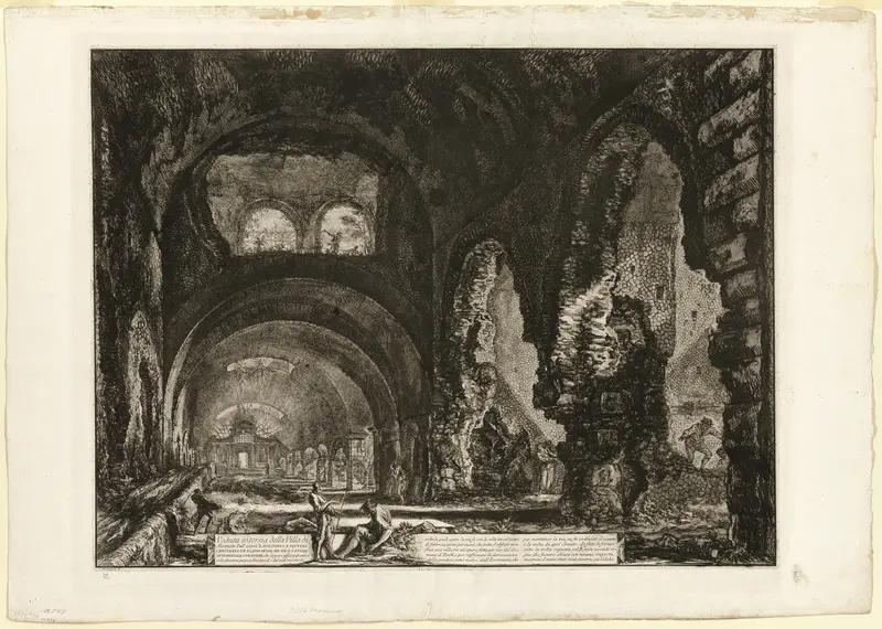 Interior view of the villa of Maecenas, from Views of Rome