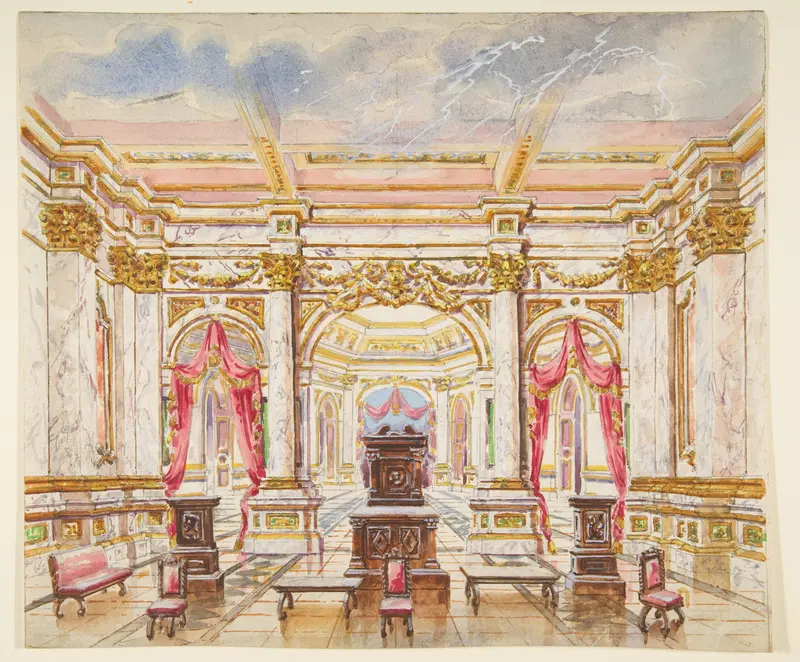 Interior with Marble and Gilt Decor Wall Art by Anonymous, French, 19th century - High-Resolution Digital Print