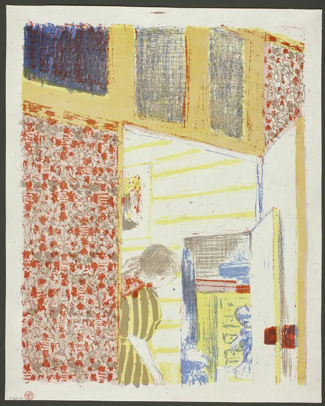 Interior with Pink Wallpaper III, plate seven from Landscapes and Interiors Wall Art by Édouard Jean Vuillard - High-Resolution Digital Print