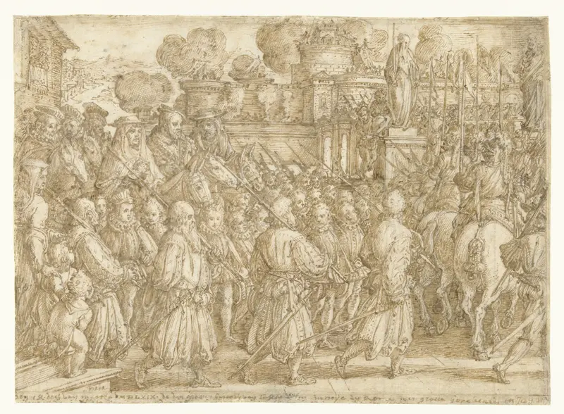 Intocht van Cosimo I Medici in Rome in 1569 Wall Art by Jan van der Straet - High-Resolution Digital Print