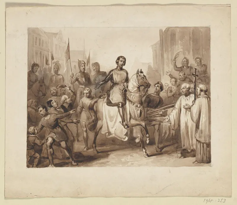 Intocht van Willem van Gulik, hertog van Gelre in Nijmegen Wall Art by Johann Wilhelm Kaiser (I) - High-Resolution Digital Print