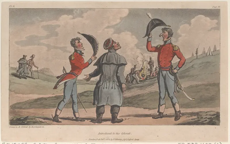 Introduced to his Colonel Wall Art by Thomas Rowlandson - High-Resolution Digital Print