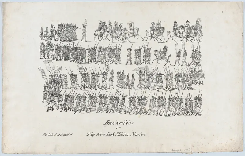 Invincibles, or, The New York Militia Muster Wall Art by Anonymous, American, 19th century - High-Resolution Digital Print