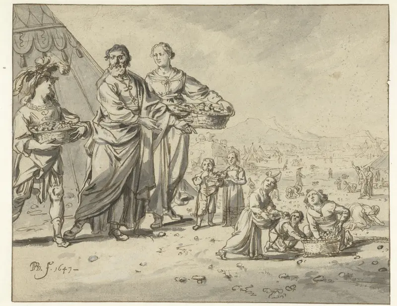 Inzameling van het manna Wall Art by Bartholomeus Breenbergh - High-Resolution Digital Print