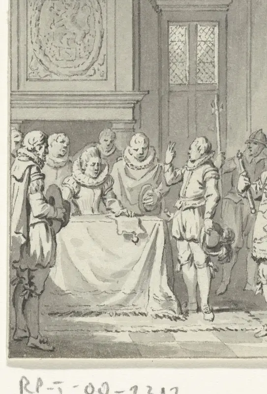 Inzwering van keizer Karel V te Dordrecht, 1515 Wall Art by Jacobus Buys - High-Resolution Digital Print