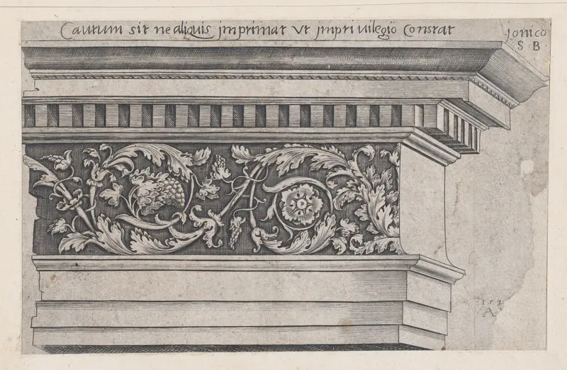 Ionic Entablature, from "Speculum Romanae Magnificentiae"
