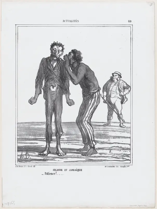 Ireland and Jamaica: Patience!, from 'News of the day,' published in "Le Charivari" Wall Art by Honoré Daumier - High-Resolution Digital Print