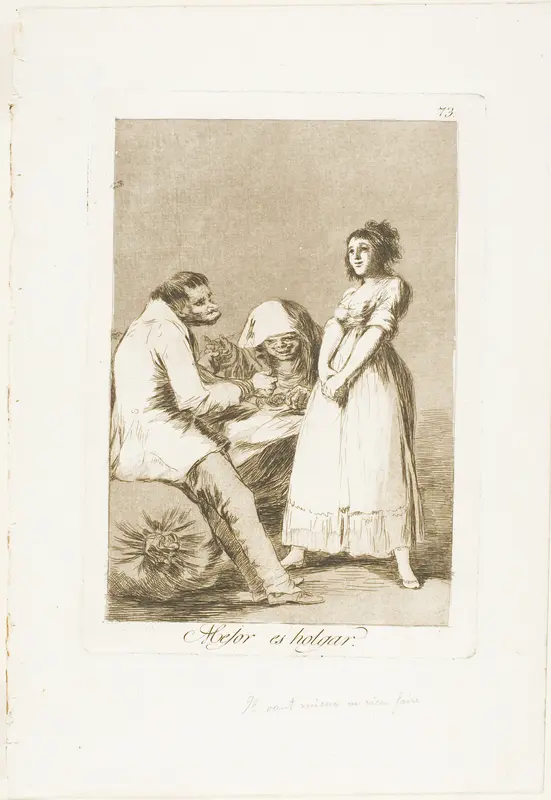 Is It Better To Be Lazy?, plate 73 from Los Caprichos