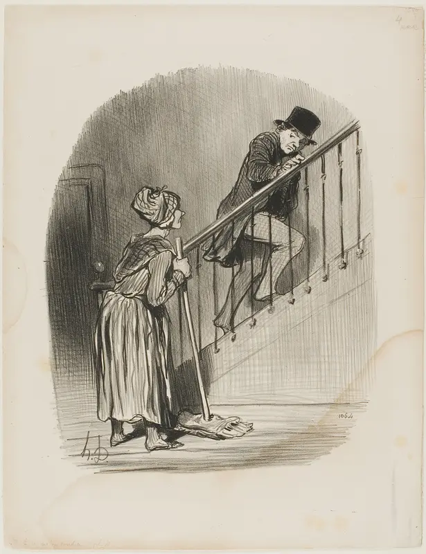 "Is my Wife at home? Yes, monsieur, and your cousin too...," plate 4 from Tout ce qu'on voudra