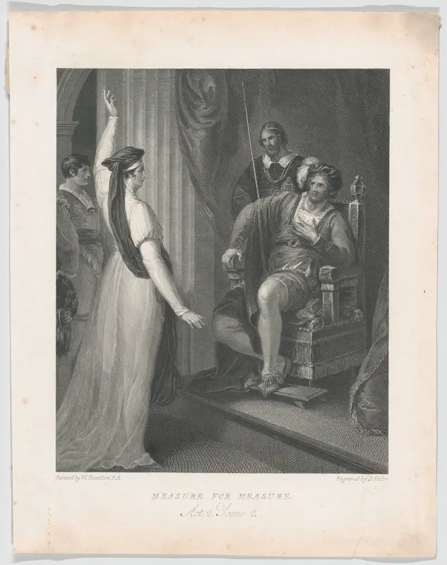 Isabella and Angelo (Shakespeare, Measure for Measure, Act 2, Scene 2) Wall Art by James Fittler - High-Resolution Digital Print