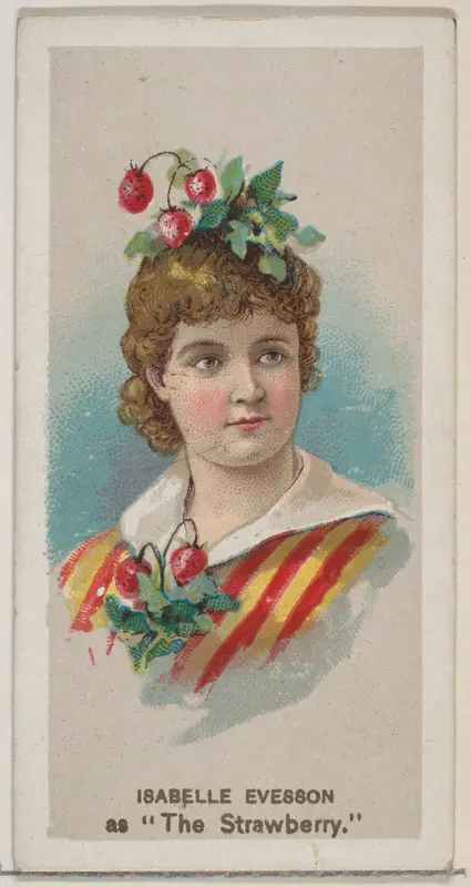 Isabelle Evesson as "The Strawberry," from the series Fancy Dress Ball Costumes (N73) for Duke brand cigarettes Wall Art by W. Duke, Sons & Co. - High-Resolution Digital Print