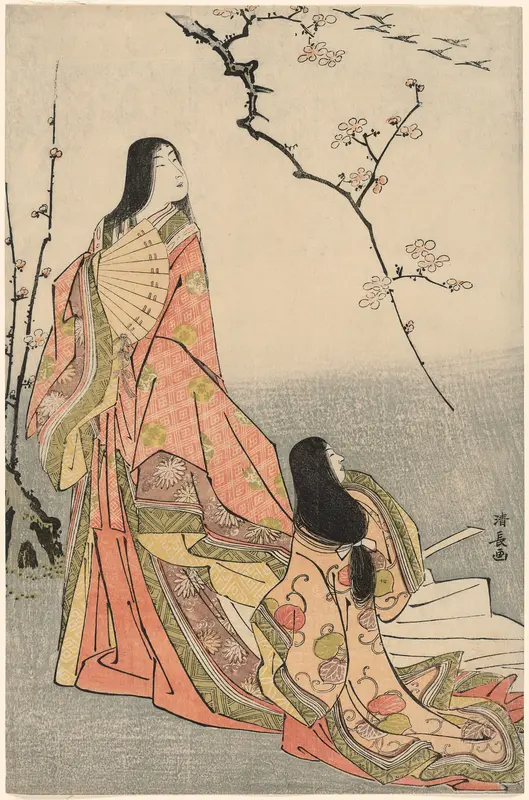 Ise watching a flock of geese, from an untitled series of court ladies