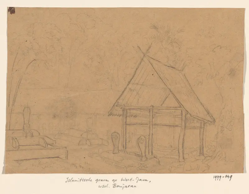 Islamitische graven in West-Java, Banjaran (?) Wall Art by Jannes Theodorus Bik - High-Resolution Digital Print