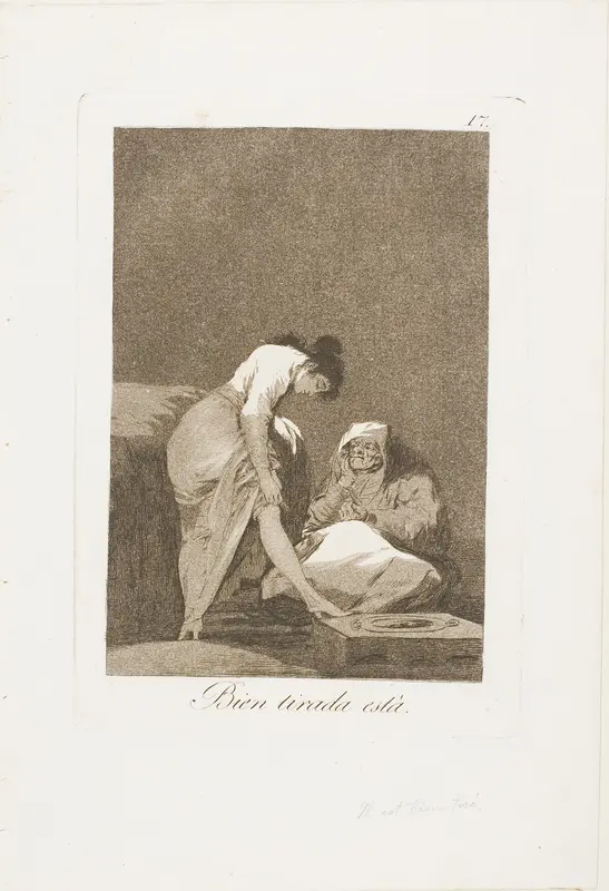 It is Nicely Stretched, plate 17 from Los Caprichos