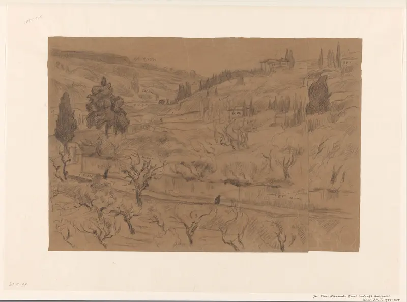 Italiaans heuvellandschap met huizen en bomen Wall Art by Frans Smissaert - High-Resolution Digital Print