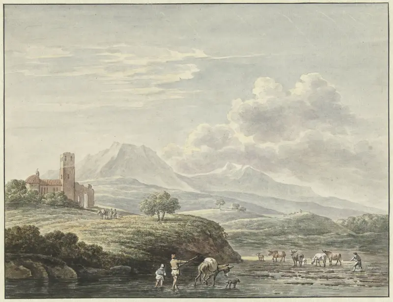 Italiaans landschap Wall Art by Daniël Dupré - High-Resolution Digital Print