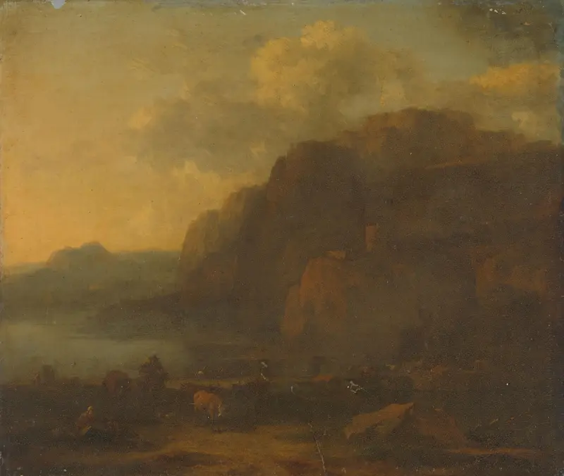 Italiaans landschap Wall Art by Nicolaes Pietersz Berchem - High-Resolution Digital Print
