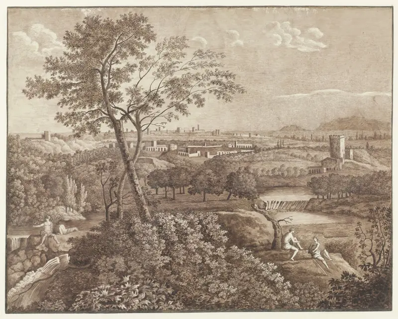 Italiaans landschap in de omgeving van Rome Wall Art by J. Pallard - High-Resolution Digital Print