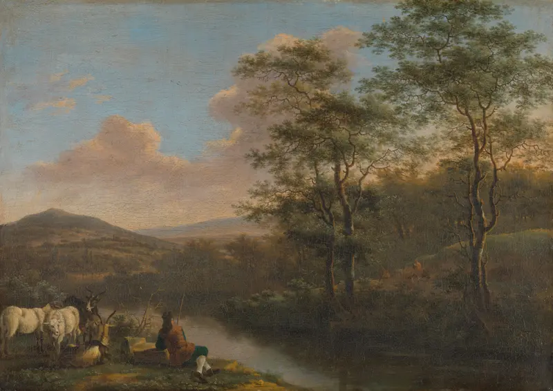 Italiaans landschap met rustende herder Wall Art by Willem de Heusch - High-Resolution Digital Print