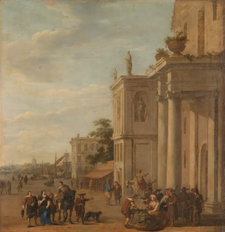 Italiaans marktplein Wall Art by Jacob van der Ulft - High-Resolution Digital Print