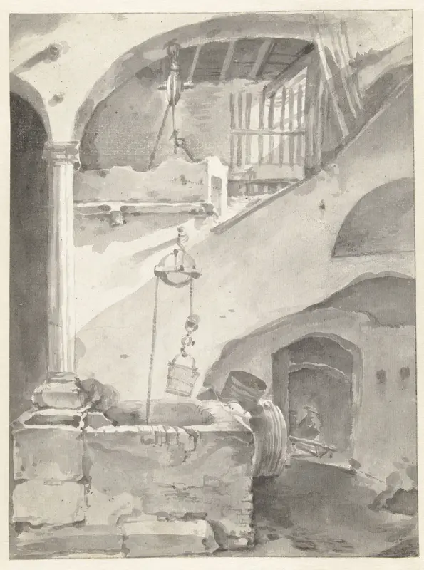Italiaanse binnenplaats met een waterput Wall Art by Thomas Wijck - High-Resolution Digital Print